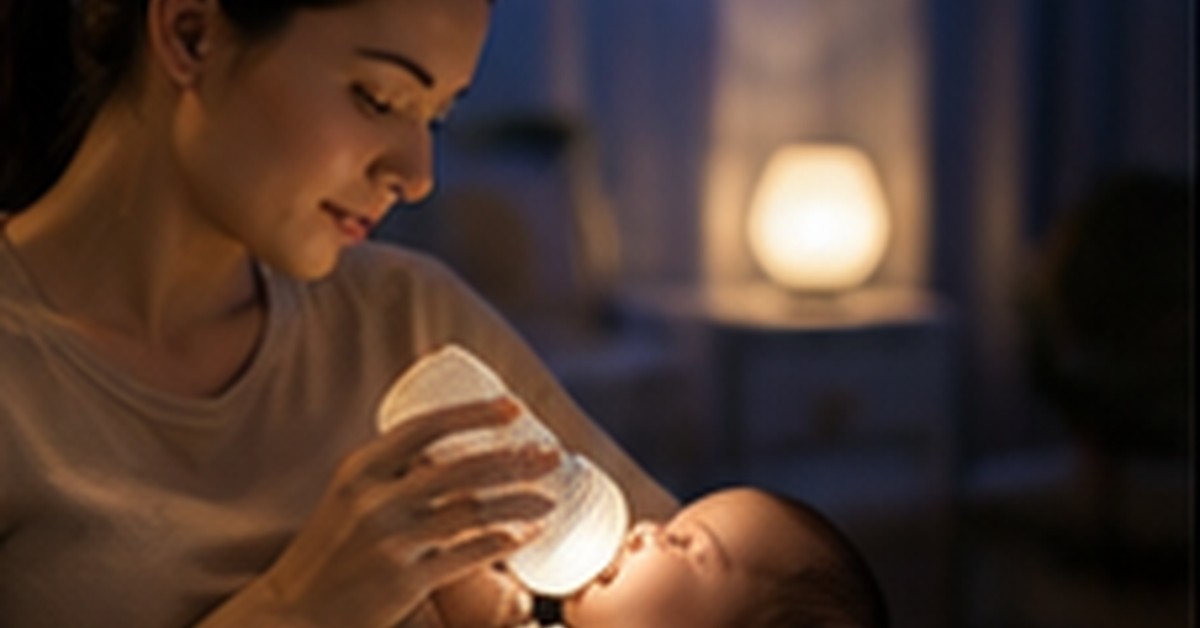 bottle feeding at night